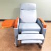 Krug Jordan Recliner Wood Arm, 3 Position Mechanism with Trendelenberg with casters JOR6-RCWOD VIP SPA Massage Healthcare Tilt Mobile Blue Chair 350 lbs Capacity