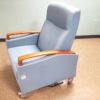 Krug Jordan Recliner Wood Arm, 3 Position Mechanism with Trendelenberg with casters JOR6-RCWOD VIP SPA Massage Healthcare Tilt Mobile Blue Chair 350 lbs Capacity
