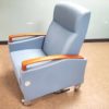 Krug Jordan Recliner Wood Arm, 3 Position Mechanism with Trendelenberg with casters JOR6-RCWOD VIP SPA Massage Healthcare Tilt Mobile Blue Chair 350 lbs Capacity