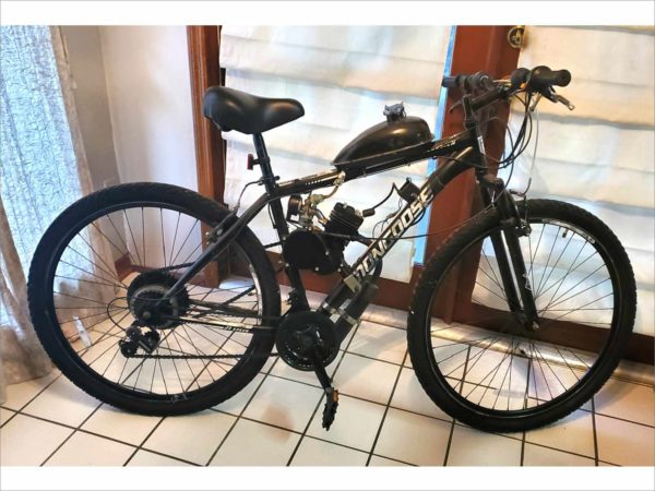 Mongoose Excursion Mountain Bike 21 Speeds 28" wheel Frame Size 19" Black Men with 2 stroke engine Motorized Bike