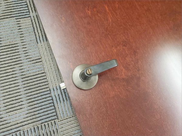 Commercial Building Solid Core Wooden Door w/ Office Entrance Cylindrical Lock