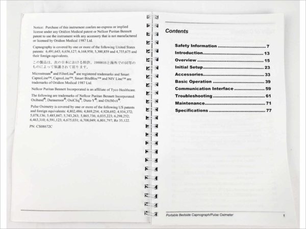 Nellcor N-85 Hand-held Portable bedside Capnograph / Pulse Oximeter CO2 Monitor With OxiMax Technology - Limited Testing