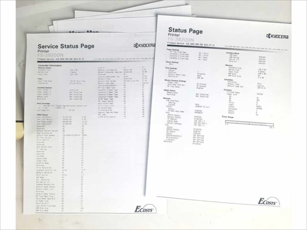 Kyocera Ecosys FS-3920DN Black & White Heavy Duty Workgroup Network Laser Full Duplex Printer 42ppm 1200DPI Page Count 443183