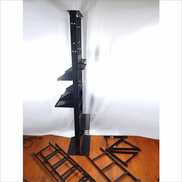 B-Link Telecom SB-556-084-XU Aluminum 45U 7' Storage Rack Black With Patch Panels, Cable Management, Hoffman Laders and Triangle (Complete Setup)