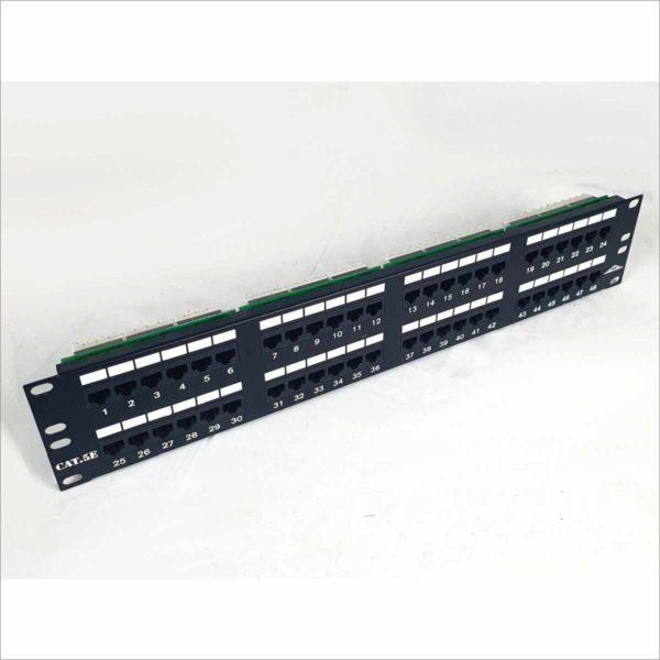 ATA Standard 48-Port Ethernet RJ-45 Cat5e Patch Panel 2U 19" Rack Mount