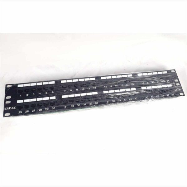 ATA Standard 48-Port Ethernet RJ-45 Cat5e Patch Panel 2U 19" Rack Mount