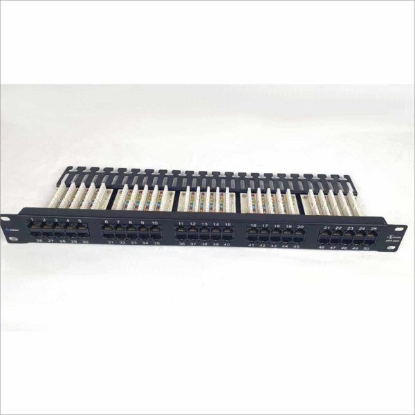 Steren CAT5e 50 Port Ethernet RJ-45 Patch panel Category 5 1U 19" Rack Mount