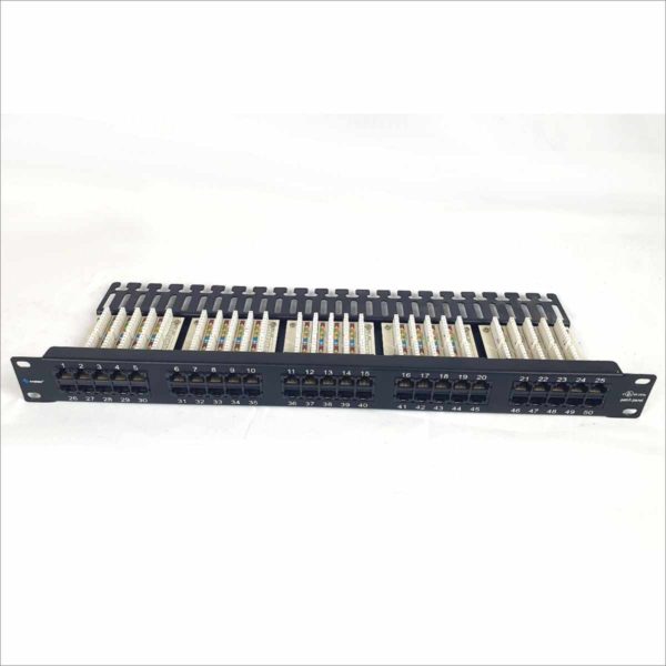 Steren CAT5e 50 Port Ethernet RJ-45 Patch panel Category 5 1U 19" Rack Mount