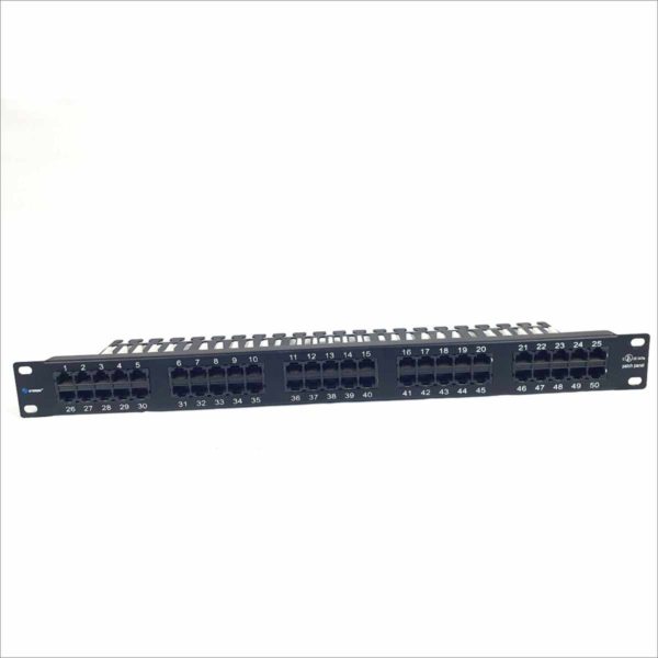 Steren CAT5e 50 Port Ethernet RJ-45 Patch panel Category 5 1U 19" Rack Mount