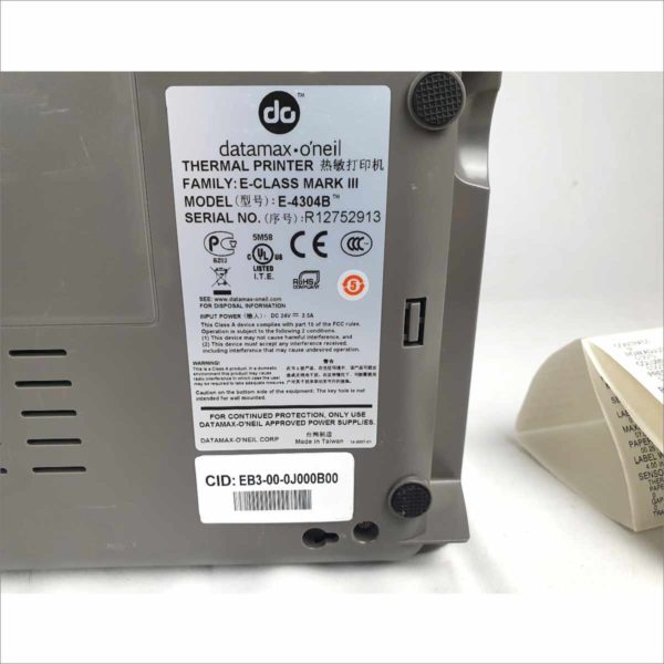 Honeywell Datamax o'neil E-4304B E-Class MARK III Thermal USB/RS232 300DPI Hight Quality Barcode / label Printer industrial grade PN EB3-00-0J000B00 - ABS counter 2538