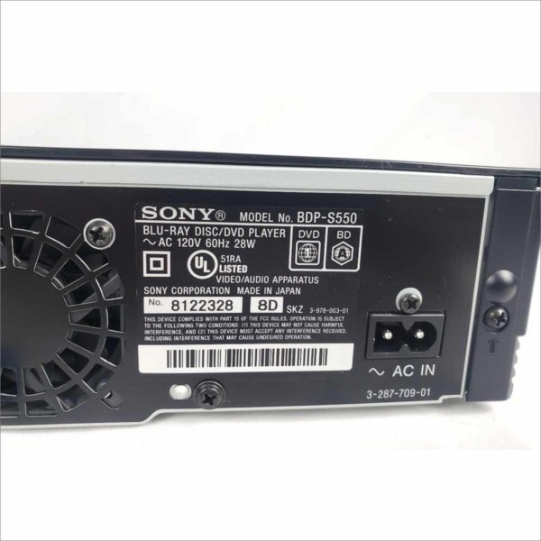 Sony BDP-S550 HDMI/Networkable Blu-ray Disc BD / DVD Player w/ 1GB Memory Stick