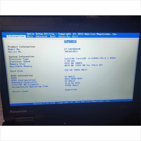 Panasonic Toughbook CF-54 MK2 Business industrial Rugged Laptop 14" 8GB RAM intel i5-6300U CPU 2.40GHz Linux Mint 256GB SSD Grade A