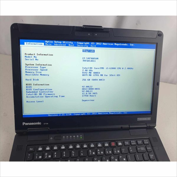 Panasonic Toughbook CF-54 MK2 Business industrial Rugged Laptop 14" 8GB RAM intel i5-6300U CPU 2.40GHz Linux Mint 256GB SSD Grade A