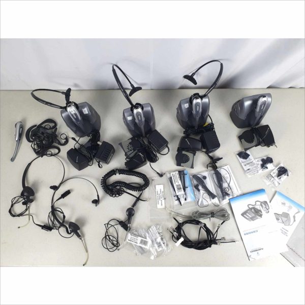 Lot of 4x Plantronics CS55 Silver Wireless Office Headset System and more