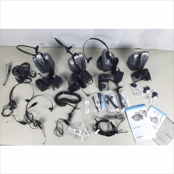 Lot of 4x Plantronics CS55 Silver Wireless Office Headset System and more