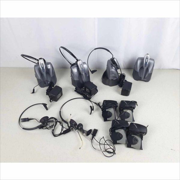 Lot of 4x Plantronics CS55 Silver Wireless Office Headset System and more