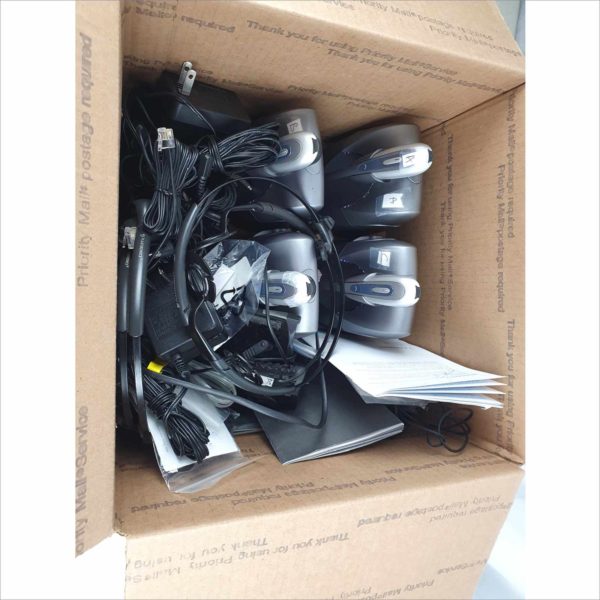 Lot of 4x Plantronics CS55 Silver Wireless Office Headset System and more