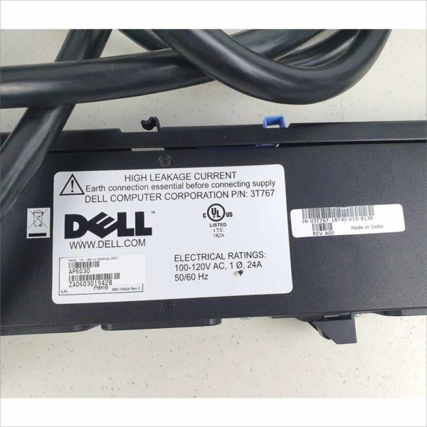 Dell AP6030 24/30A Power Distribution Unit 100-120VAC 1Ø 4x C19 Outlets L5-30P Input 3T767 PDU