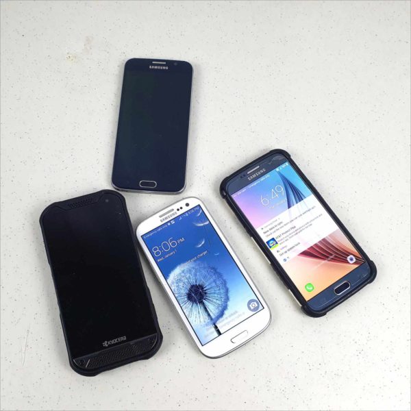 Lot of 4x Phone Kyocera Duraforce Pro 2 E6920 Samsung S6 Samsung S3