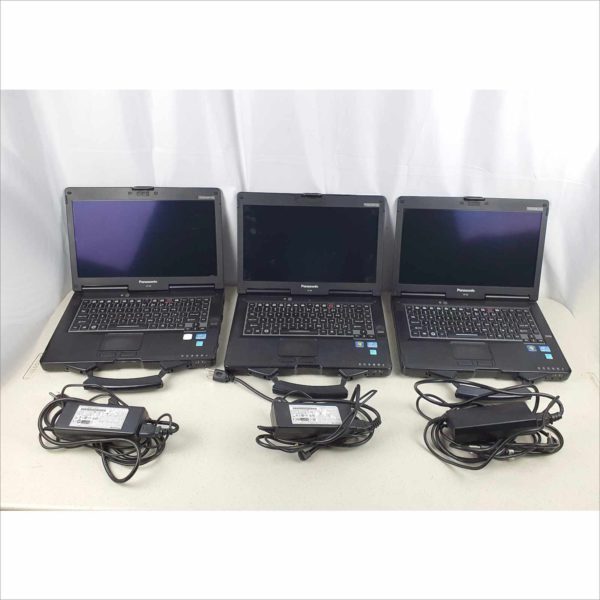 Lot of 3x Panasonic Toughbook CF-53J MK2 Business industrial Rugged Laptop 14" 8GB RAM intel i5-3320M CPU 2.60GHz Touchscreen 512GB Linux Mint