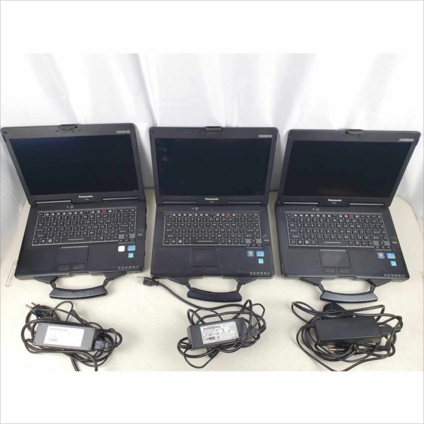 Lot of 3x Panasonic Toughbook CF-53J MK2 Business industrial Rugged Laptop 14" 8GB RAM intel i5-3320M CPU 2.60GHz Touchscreen 512GB Linux Mint