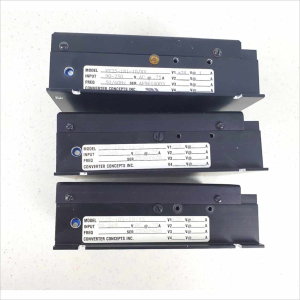 Lot of 3x Converter Concepts VT25-181-10/XX 90-265 Volt AC 0.75A to 28VDC 1A Harsh Industrial Environment Grade