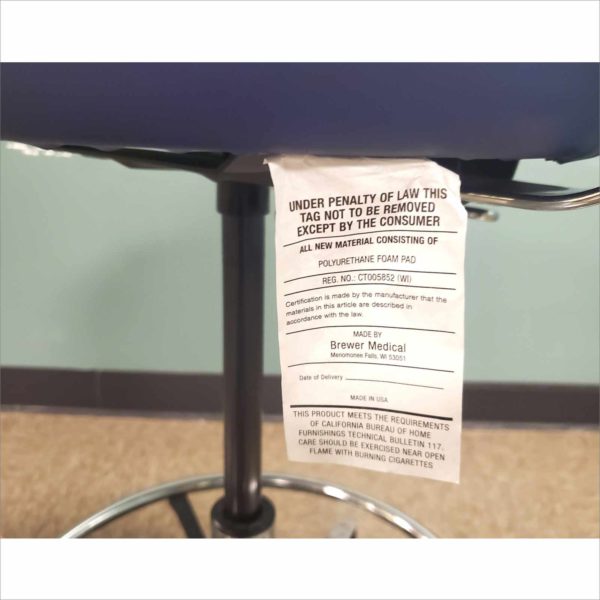 McKesson 81-11001BFRNEO44 Exam Pnuematic 5 Legs Backrest Stools Blue