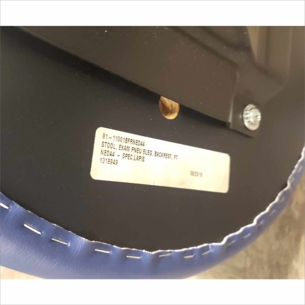 McKesson 81-11001BFRNEO44 Exam Pnuematic 5 Legs Backrest Stools Blue