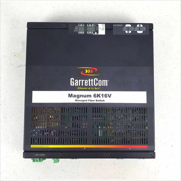 GarrettCom Magnum 6K16V Manager Modular Fiber Switch PN 6K16V-24VDC-PM-CC