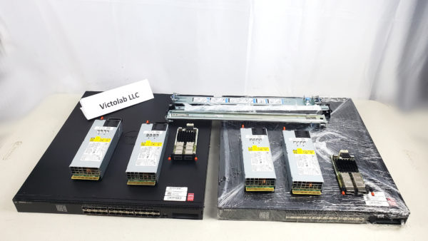 lot of 2x Dell N4032F 24-Port 10GB SFP+ Ports L3 Layer 3 Managed Stackable Network Switch PowerConnect 8132F with PC8100 QSFP+ module and Rail Kit