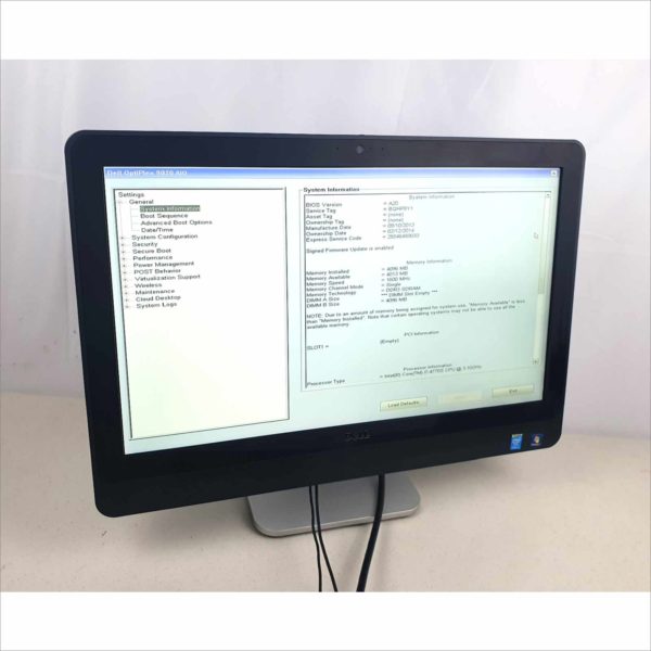 Dell Optiplex 9020 23" i7-4770S CPU 3.1GHz 4GB 500GB HDD Win 10 / 7 AIO / All in one Computer