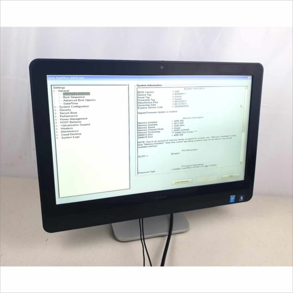 Dell Optiplex 9020 23" i7-4770S CPU 3.1GHz 4GB 500GB HDD Win 10 / 7 AIO / All in one Computer