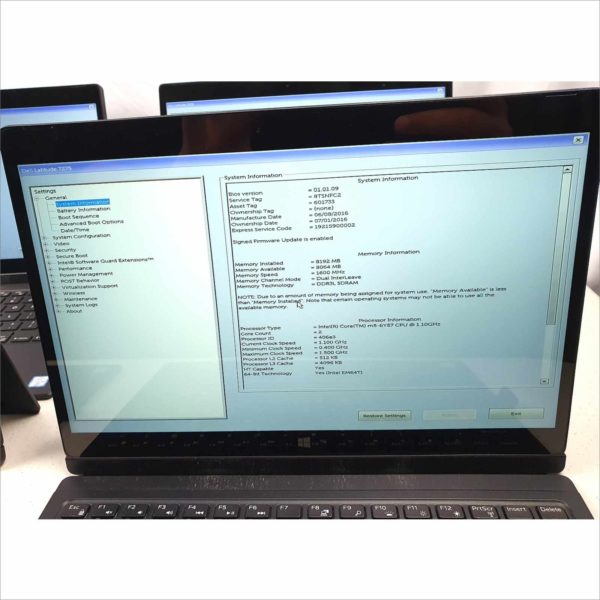 lot of 6x Dell Latitude 7275 Business FHD Tablet 12.5" 8GB RAM Intel m7-6Y57 CPU 1.10GHz 128GB SSD Storage Two in one Tablet & Laptop - T02H001