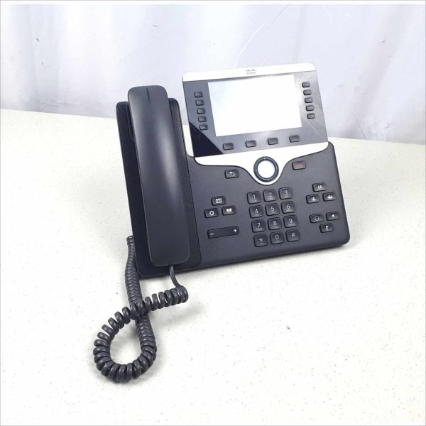 cisco 8811 ip phone cp-8811 5 line voip color lcd display poe charcoal w/ stand