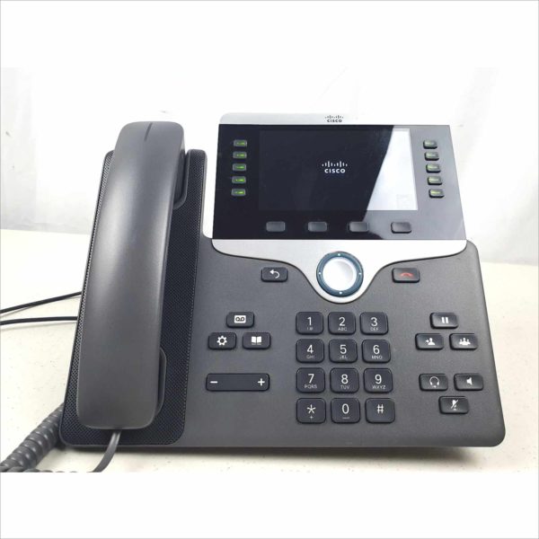 cisco 8811 ip phone cp-8811 5 line voip color lcd display poe charcoal w/ stand