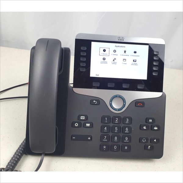 cisco 8811 ip phone cp-8811 5 line voip color lcd display poe charcoal w/ stand