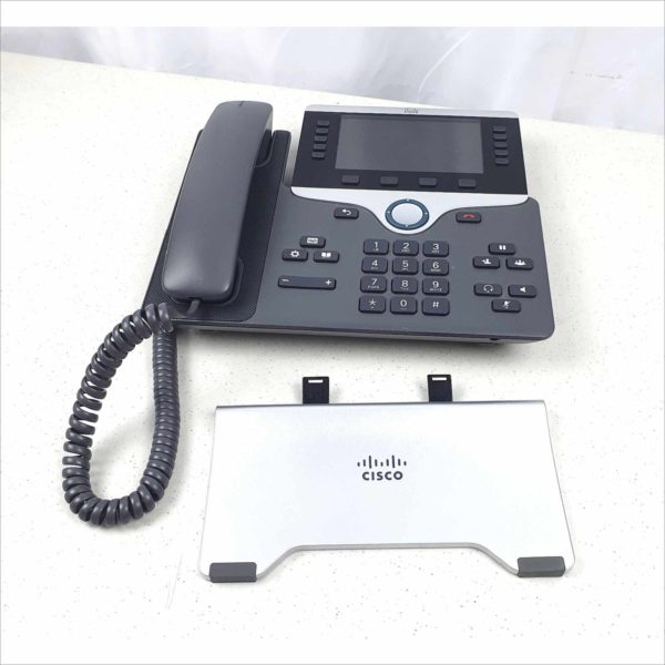 cisco 8811 ip phone cp-8811 5 line voip color lcd display poe charcoal w/ stand