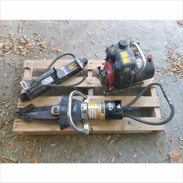 Hurst Jaws of Life emergency rescue equipment Ram Cutter Spreader 5000PSI Hydraulic Gas Pumps Set 1 - Working