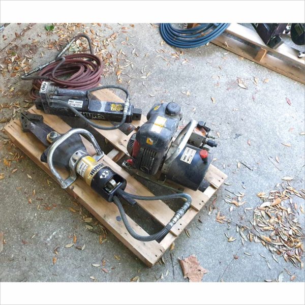 Hurst Jaws of Life emergency rescue equipment Ram Cutter Spreader 5000PSI Hydraulic Gas Pumps Set 1 - Working