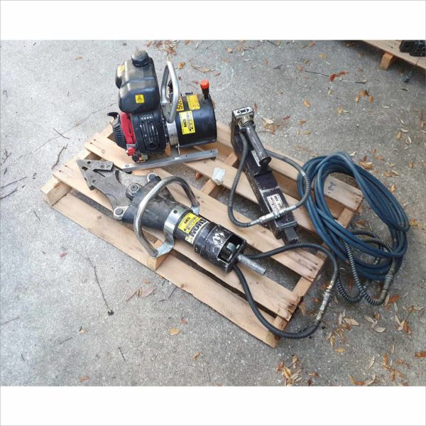 Hurst Jaws of Life emergency rescue equipment Ram Cutter Spreader 5000PSI Hydraulic Gas Pumps Set - Working - AUC 2