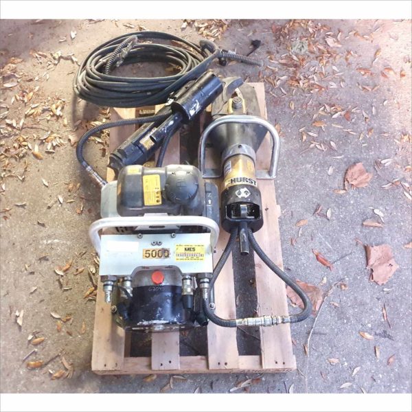 Hurst Jaws of Life emergency rescue equipment Ram Cutter Spreader 5000PSI Hydraulic Gas Pumps Set - Working - AUC 3