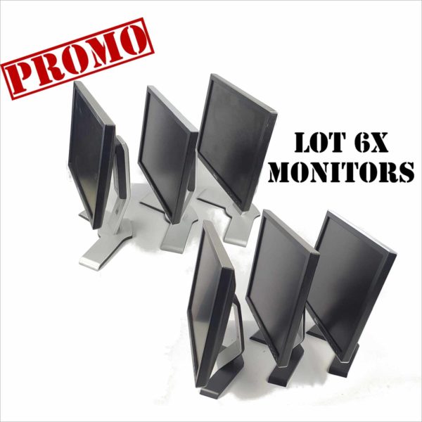 lot 6x Dell 1707FP / 1708FP 17" Rotating UltraSharp LCD Monitor Silver With Stand