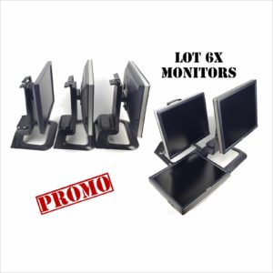 lot 6x Dell 1707FP / 1708FP 17" Rotating UltraSharp LCD Monitor Silver With Stand