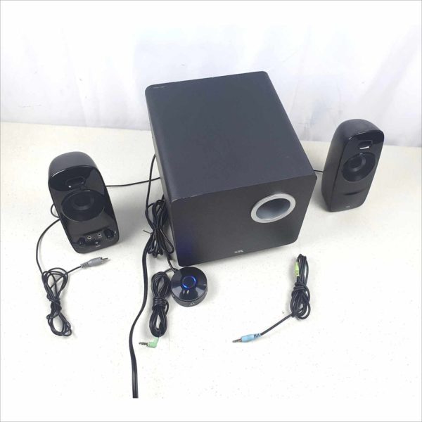 Cyber Acoustics CA-3610 3 Piece Subwoofer 62W Peak Power Speaker System with Control Pod