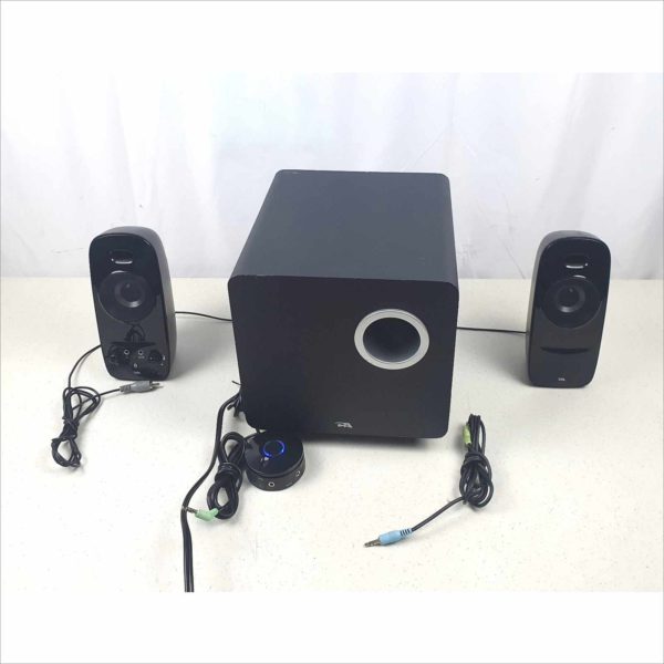 Cyber Acoustics CA-3610 3 Piece Subwoofer 62W Peak Power Speaker System with Control Pod