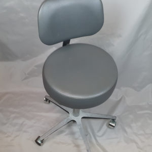 Brewer Dental 81-11001B Pneumatic Exam Stool, century, aluminum base, back mgm, vinyl, slate