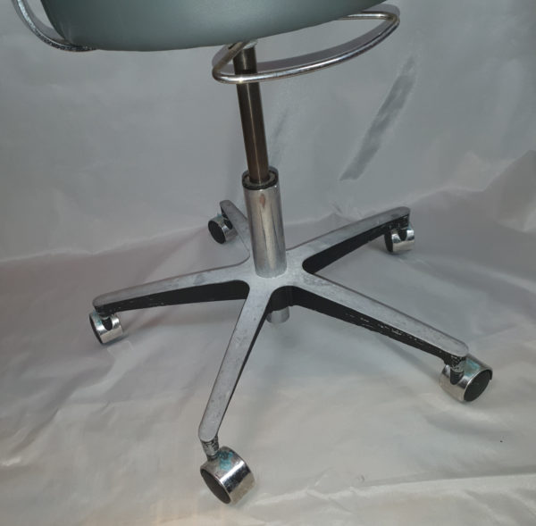 Brewer Dental 81-11001B Pneumatic Exam Stool, century, aluminum base, back mgm, vinyl, slate