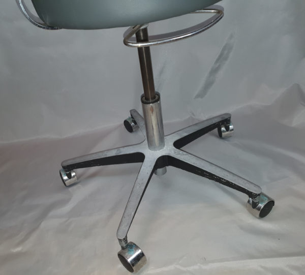 Brewer Dental 81-11001B Pneumatic Exam Stool, century, aluminum base, back mgm, vinyl, slate