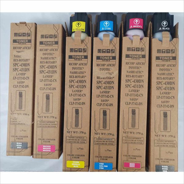 Toner Set Magenta Black Yellow Cya For Ricoh Aficio SPC-430DN SPC-431DN