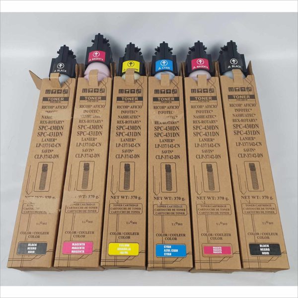 Toner Set Magenta Black Yellow Cya For Ricoh Aficio SPC-430DN SPC-431DN